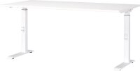 GERMANIA DOWNEY höhenverstellbarer Schreibtisch weiß rechteckig, C-Fuß-Gestell weiß 160,0 x 80,0 cm