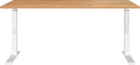 GERMANIA DOWNEY höhenverstellbarer Schreibtisch navarra-eiche rechteckig, C-Fuß-Gestell weiß 160,0 x 80,0 cm