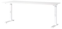 GERMANIA DOWNEY höhenverstellbarer Schreibtisch weiß rechteckig, C-Fuß-Gestell weiß 180,0 x 80,0 cm