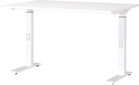 GERMANIA DOWNEY höhenverstellbarer Schreibtisch weiß rechteckig, C-Fuß-Gestell weiß 120,0 x 80,0 cm