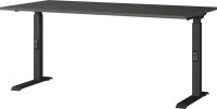 GERMANIA DOWNEY höhenverstellbarer Schreibtisch grafit rechteckig, C-Fuß-Gestell schwarz 160,0 x 80,0 cm