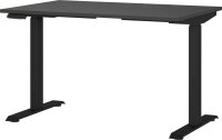 GERMANIA JET höhenverstellbarer Schreibtisch grafit rechteckig, T-Fuß-Gestell schwarz 120,0 x 80,0 cm