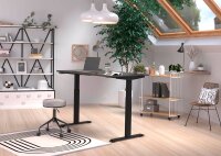 GERMANIA JET höhenverstellbarer Schreibtisch grafit rechteckig, T-Fuß-Gestell schwarz 120,0 x 80,0 cm