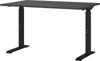 GERMANIA DOWNEY höhenverstellbarer Schreibtisch grafit rechteckig, C-Fuß-Gestell schwarz 120,0 x 80,0 cm