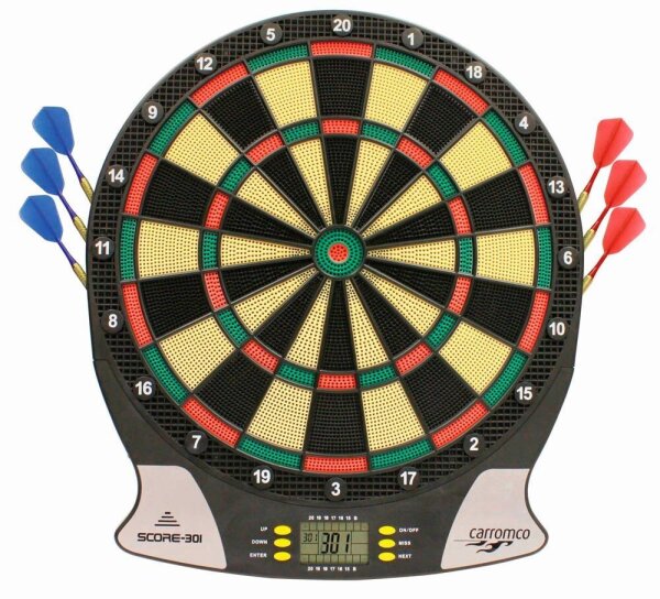 carromco Dartscheibe mit Darts Score 301 schwarz