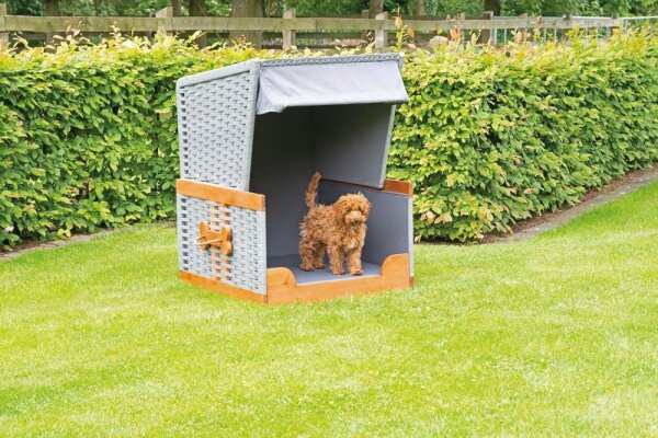 Sunny Smart® Hundesofa Strandkorb grau 82,0 x 83,0 x 109,0 cm