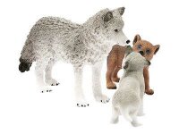 Schleich® Wild Life 42472 Wolfsmutter mit Welpen Spielfiguren-Set