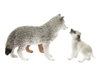 Schleich® Wild Life 42472 Wolfsmutter mit Welpen Spielfiguren-Set