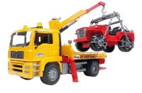 bruder MAN TGA Abschlepp-LKW mit Geländewagen 2750...