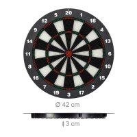 relaxdays Dartscheibe mit Darts schwarz