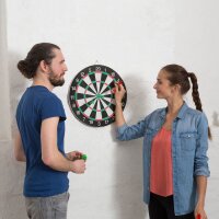relaxdays Dartscheibe mit Darts schwarz