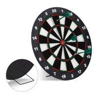 relaxdays Dartscheibe mit Darts schwarz