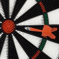 relaxdays Dartscheibe mit Darts schwarz