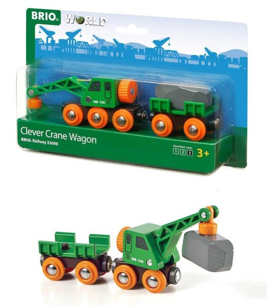 BRIO® Clever Crane Wagon 33698 Spielzeugeisenbahnen