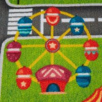 relaxdays Spielteppich Kleinstadt grün/bunt 100,0 x 150,0 cm