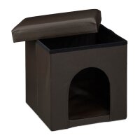 relaxdays Sitzhocker mit Hundebox braun 38,0 x 38,0 x...