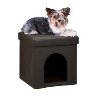 relaxdays Sitzhocker mit Hundebox braun 38,0 x 38,0 x...