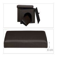 relaxdays Sitzhocker mit Hundebox braun 38,0 x 38,0 x 38,0 cm