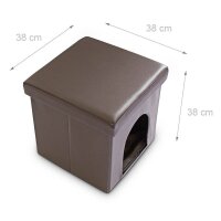 relaxdays Sitzhocker mit Hundebox braun 38,0 x 38,0 x 38,0 cm
