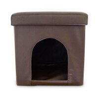 relaxdays Sitzhocker mit Hundebox braun 38,0 x 38,0 x 38,0 cm