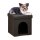 relaxdays Sitzhocker mit Hundebox braun 38,0 x 38,0 x 38,0 cm