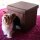 relaxdays Sitzhocker mit Hundebox braun 38,0 x 38,0 x 38,0 cm