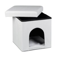 relaxdays Sitzhocker mit Hundebox weiß 38,0 x 38,0...