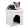 relaxdays Sitzhocker mit Hundebox weiß 38,0 x 38,0 x 38,0 cm