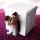 relaxdays Sitzhocker mit Hundebox weiß 38,0 x 38,0 x 38,0 cm