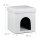 relaxdays Sitzhocker mit Hundebox weiß 38,0 x 38,0 x 38,0 cm