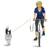 relaxdays Hundeleine fürs Fahrrad silber 21,5 x 5,0...