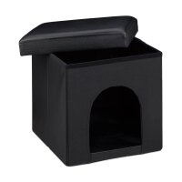 relaxdays Sitzhocker mit Hundebox schwarz 38,0 x 38,0 x...