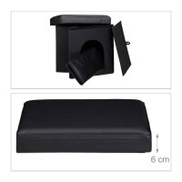 relaxdays Sitzhocker mit Hundebox schwarz 38,0 x 38,0 x 38,0 cm
