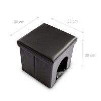 relaxdays Sitzhocker mit Hundebox schwarz 38,0 x 38,0 x 38,0 cm