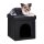relaxdays Sitzhocker mit Hundebox schwarz 38,0 x 38,0 x 38,0 cm