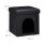 relaxdays Sitzhocker mit Hundebox schwarz 38,0 x 38,0 x 38,0 cm