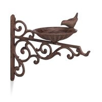 relaxdays Vogeltränke Wandmontage braun 28,0 x 14,0...