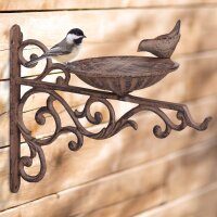 relaxdays Vogeltränke Wandmontage braun 28,0 x 14,0...