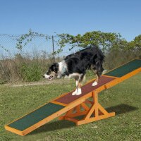 relaxdays Hundewippe Dog Agility braun 180,0 x 30,0 x 54,0 cm