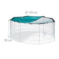 relaxdays Freilaufgehege silber 55,0 cm