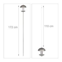 relaxdays Vogelfutterspender silber 20,0 x 20,0 x 172,0 cm