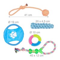 10 relaxdays Hundespielzeug-Set mehrfarbig