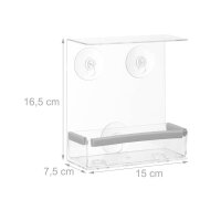 relaxdays Vogelfutterspender transparent 15,0 x 7,5 x...