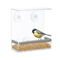 relaxdays Vogelfutterspender transparent 15,0 x 7,5 x 16,5 cm