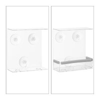 relaxdays Vogelfutterspender transparent 15,0 x 7,5 x 16,5 cm