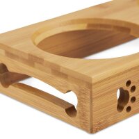 relaxdays Futterstation Hunde/Katzen braun 44,5 x 14,0 x 5,5 cm