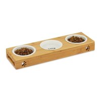 relaxdays Futterstation Hunde/Katzen braun 44,5 x 14,0 x...