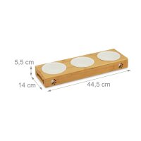 relaxdays Futterstation Hunde/Katzen braun 44,5 x 14,0 x 5,5 cm