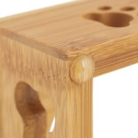 relaxdays Futterstation Hunde/Katzen braun 44,5 x 14,0 x 5,5 cm