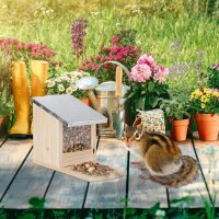 relaxdays Eichhörnchen-Futterhaus braun 12,0 x 25,0...